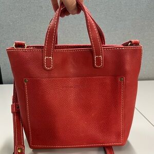 Portland Leather Mini Crossbody Tote Bag in Sugar Color